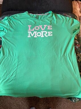 Secret Treasures Mint Green "Love More" Sleep Top